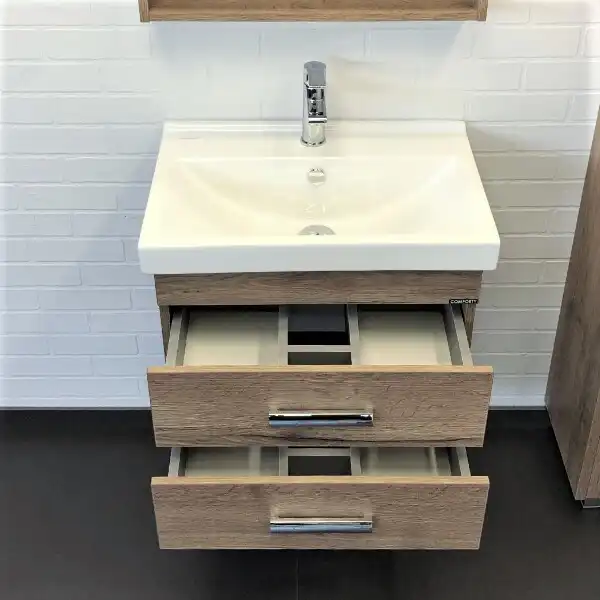 Тумба с умывальником Comforty Никосия 60П Дуб темный, 00-00008853 фото 4