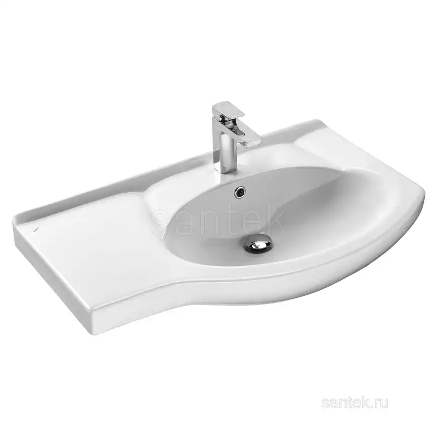 Раковина Santek Коралл 83 отверстие под смеситель 1WH110225 с левым крылом фото 1