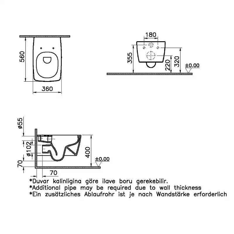 Унитаз Vitra Metropole 7672B083-0101 подвесной Черный матовый без сиденья фото 2
