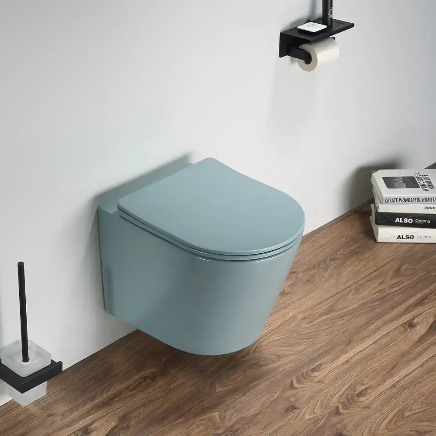 Унитаз подвесной AVS Спектр 813-0005-MLG безободковый, зеленый матовый фото 2