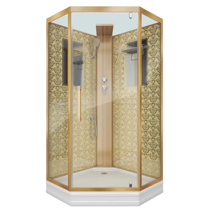 Душевая кабина Niagara Luxe 100х100х210 NG-7717GBK низкий поддон, без гидромассажа фото 1