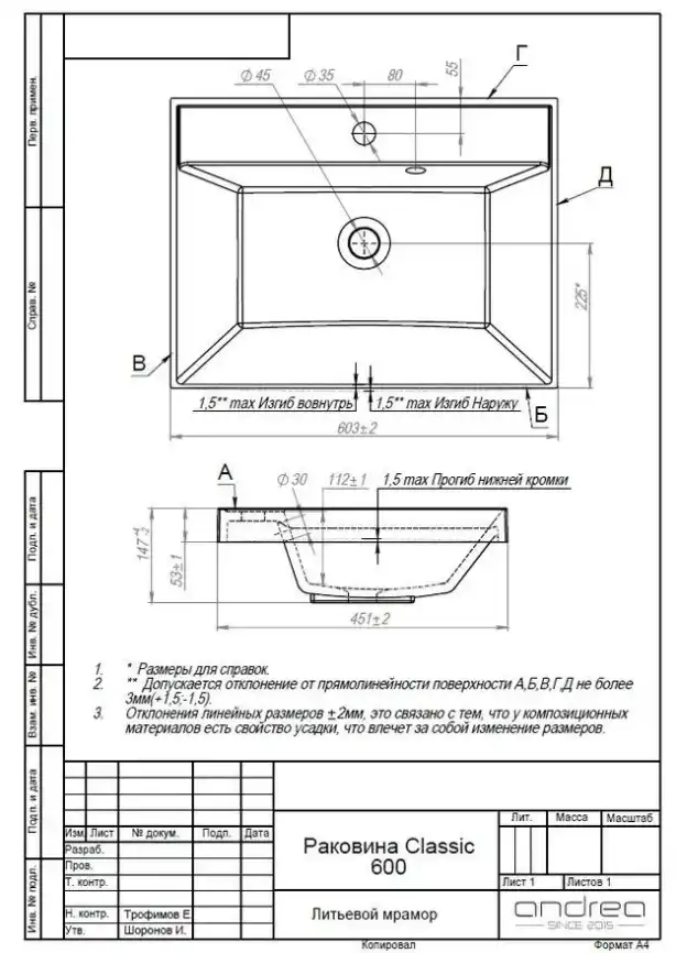 Тумба с раковиной FAURAplus Аврора 60-2, подвесная (Раковина Classica 60) Фасад Белый фото 10