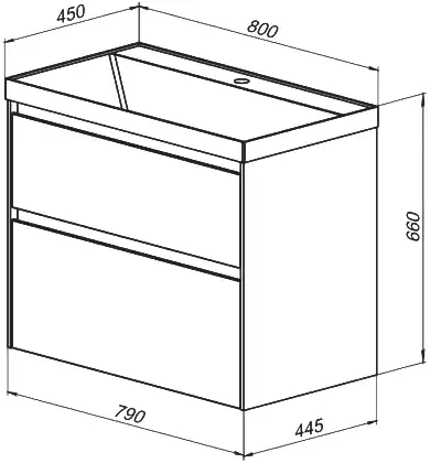 Тумба под раковину Aquanet Гласс 80 белый 238361 фото 2