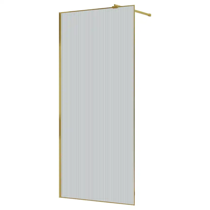 Душевая перегородка Azario Walk-in 120 AZ-271-120-BGL-CRF стекло 8 мм рифленое, профиль Золото матовое фото 2