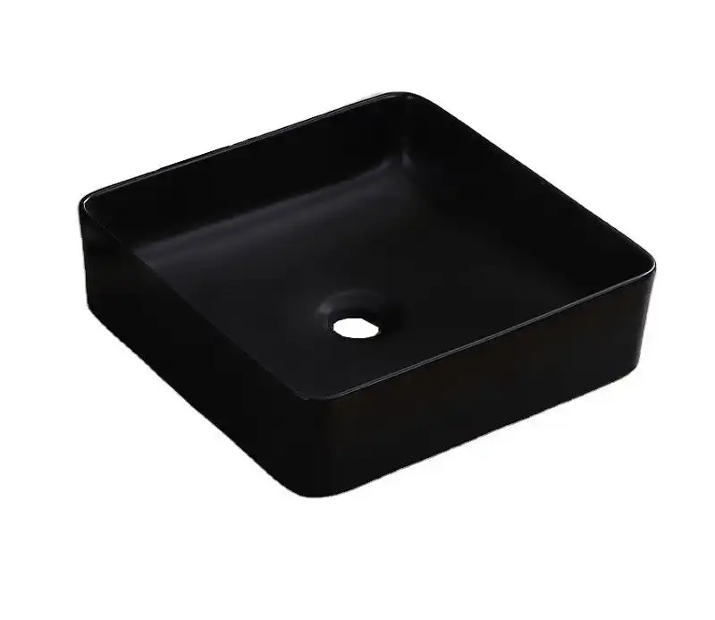 Раковина накладная CeramaLux 405х405х110 1305MB, цвет Черный фото 4