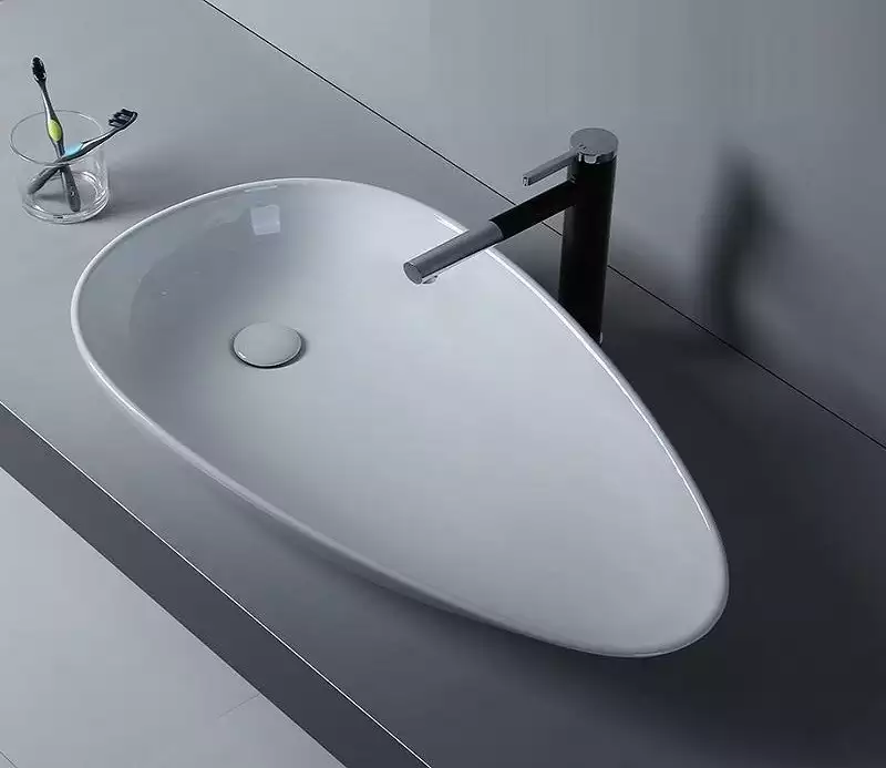 Раковина накладная CeramaLux 760х420х140 7862, цвет Белый фото 6