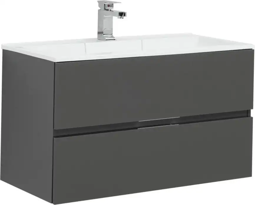 Тумба под раковину Aquanet Алвита 90 серый антрацит 240111 фото 1