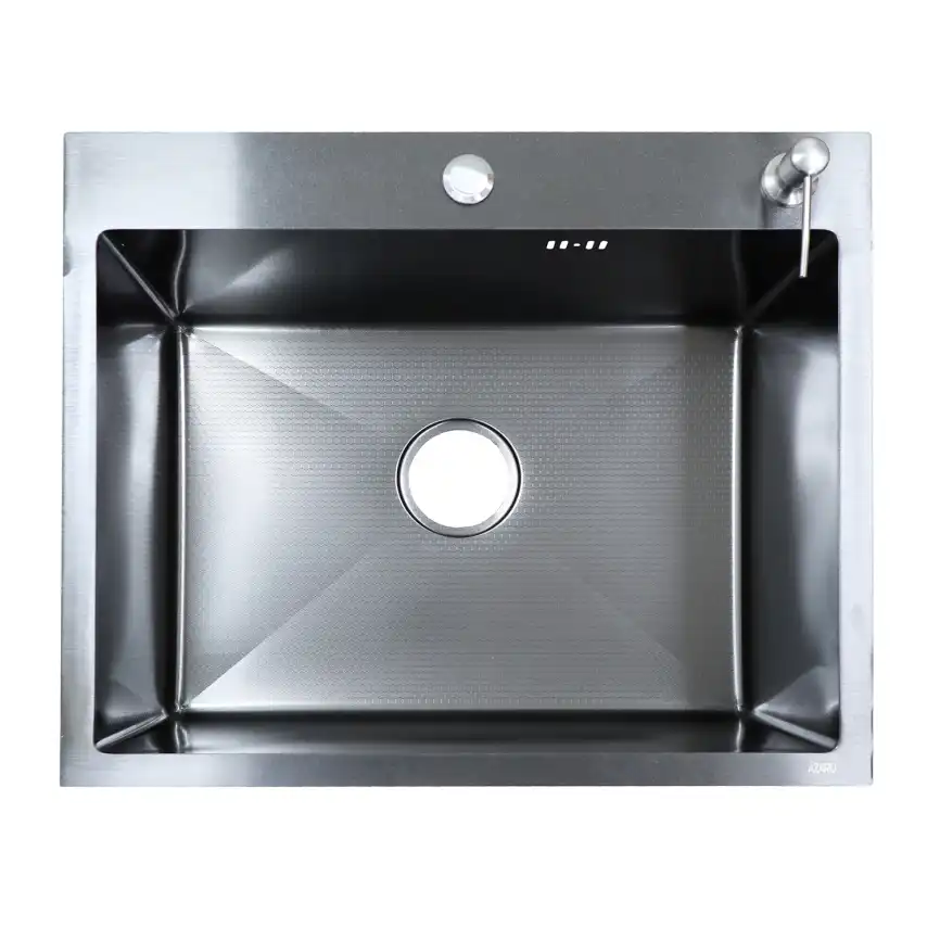 Кухонная мойка AZARIO NICOLE 600х500х220 нержавеющая сталь, черный соты: AZB6050H фото 2