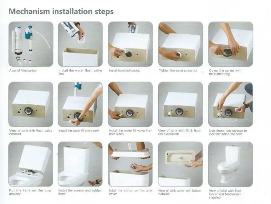 Унитаз-компакт CeramaLux NS-2170, безободковый, с бачком и сидением микролифт Белый фото 6