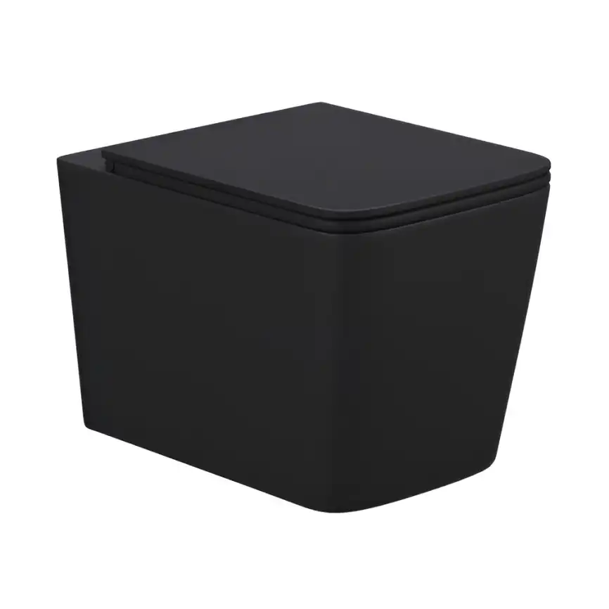 Унитаз подвесной AVS Куб 801-0035-P-R-MB безободковый, черный матовый фото 2