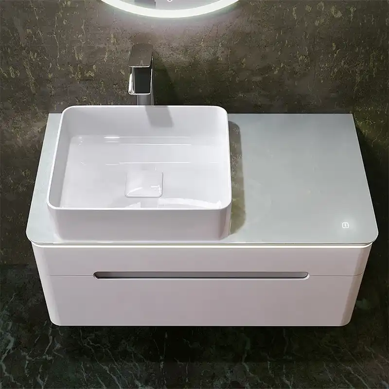 Тумба под раковину Jorno SHINE 90 Shi.01.90/P/W Белая фото 4