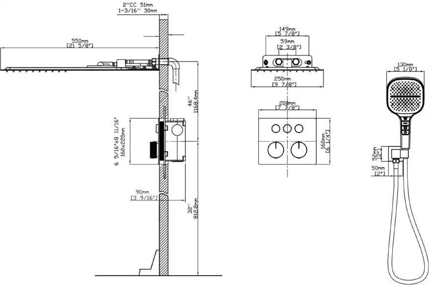 Душевая система  Vincea  VSFW-401TGM VSFW-401TGM встраиваемая, вороненая сталь фото 3