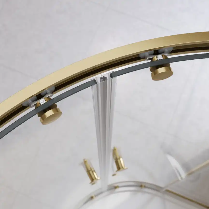 Душевой уголок CEZARES RELAX-304-R-2-90-C-BORO стекло Прозрачное, профиль Брашированное золото фото 2