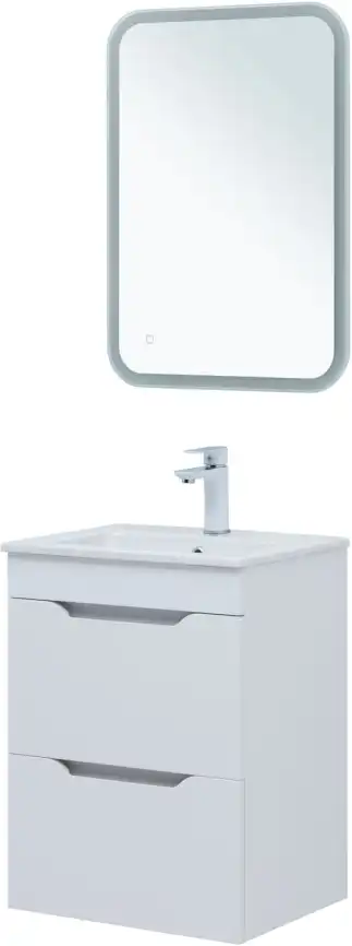 Тумба под раковину Aquanet Практика 50 белый матовый (2 ящика) 330455 фото 11