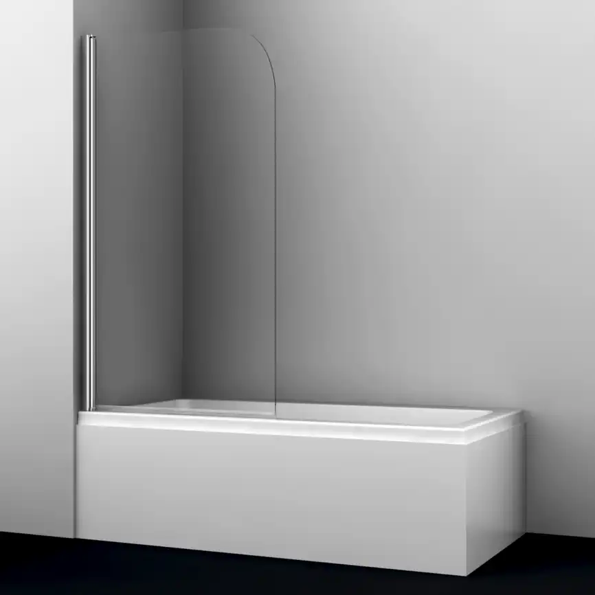 Шторка для ванны WasserKRAFT Leine 35P 80 см, 35P01-80, профиль Хром, стекло Прозрачное фото 3