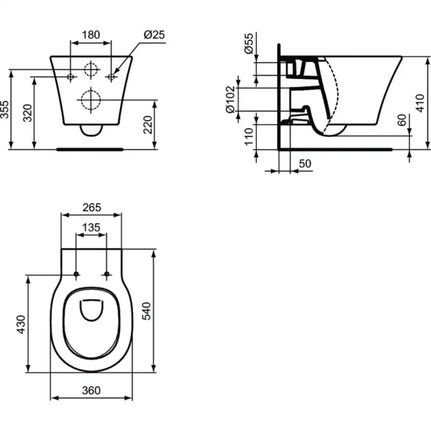 Подвесной унитаз Ideal Standard CONNECT AIR AquaBlade® E005401 фото 7
