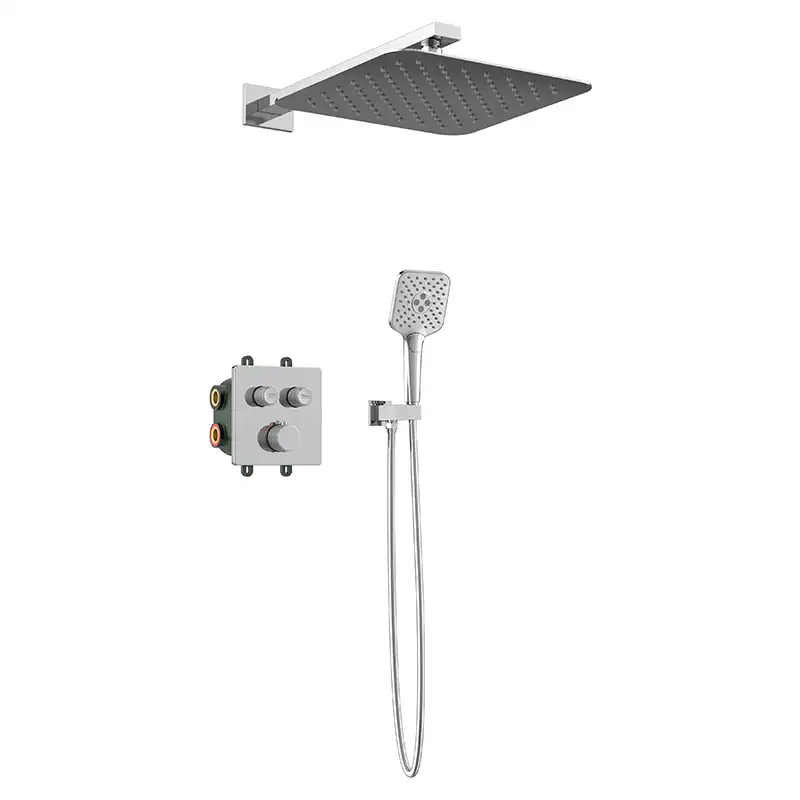 Встраиваемая душевая система AVS LUXURY 811-502-CR термостат, хром фото 10