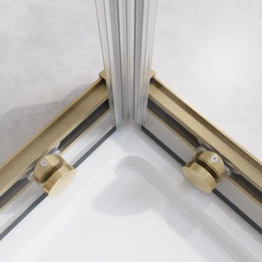 Душевой уголок CEZARES RELAX-304-AH-2-120/90-C-BORO стекло Прозрачное, профиль Брашированное золото фото 3