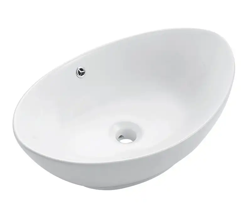 Раковина накладная CeramaLux 590х385х190 9019, цвет Белый фото 3