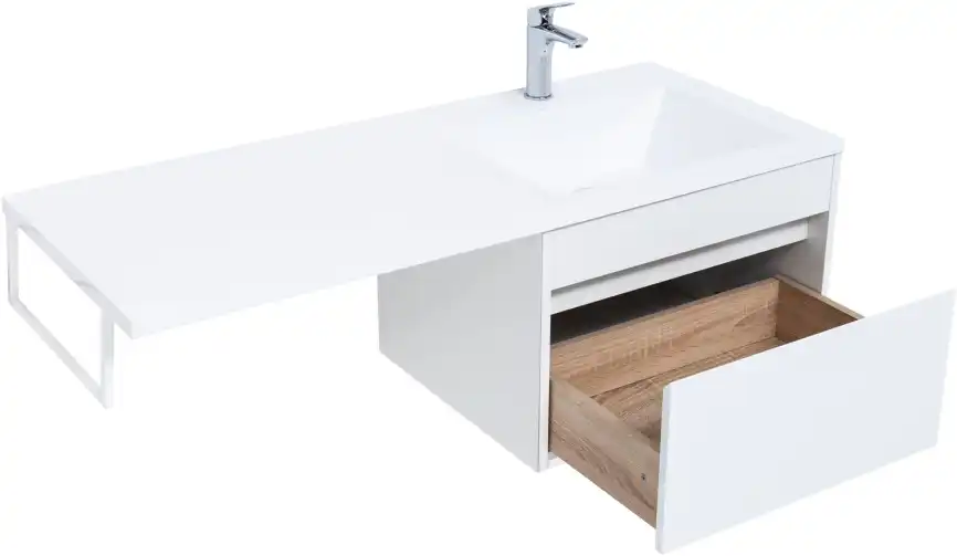 Тумба под раковину Aquanet Токио 120/58 белый (подвесная, 1 ящик) 236916 фото 10