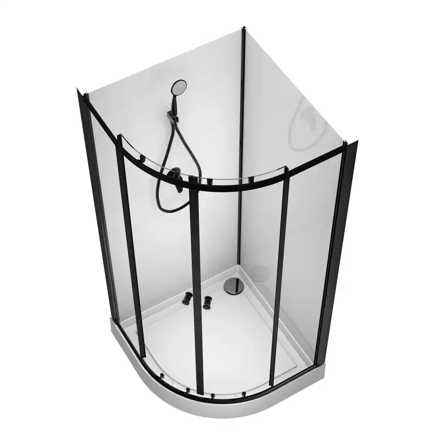 Душевая кабина Loranto NEO 100х100 CS-21800-100, низкий поддон, цвет профиля черный фото 3