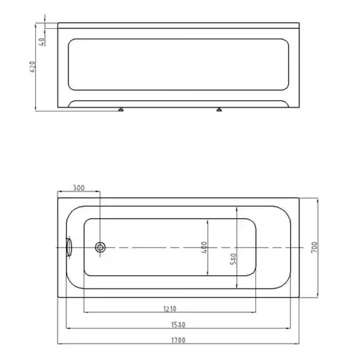 Акриловая ванна AZARIO BELLA 170х70 AV.0020170, прямоугольная фото 5