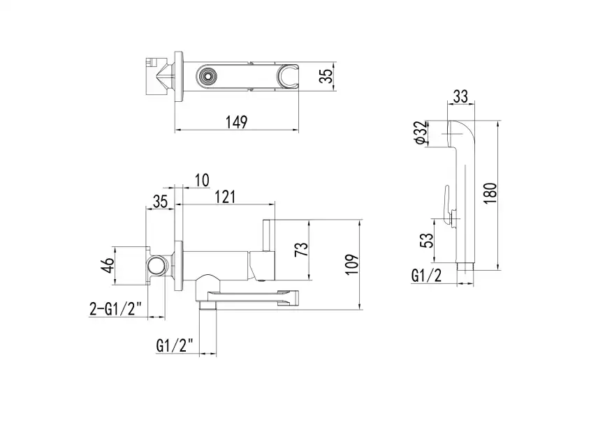 Смеситель с гигиеническим душем Aquatek Ника AQ1819CR, Хром фото 2