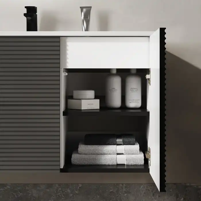 Тумба с раковиной IDDIS Bild 100, подвесная, Темно-серый, BIL10G0i95K фото 16