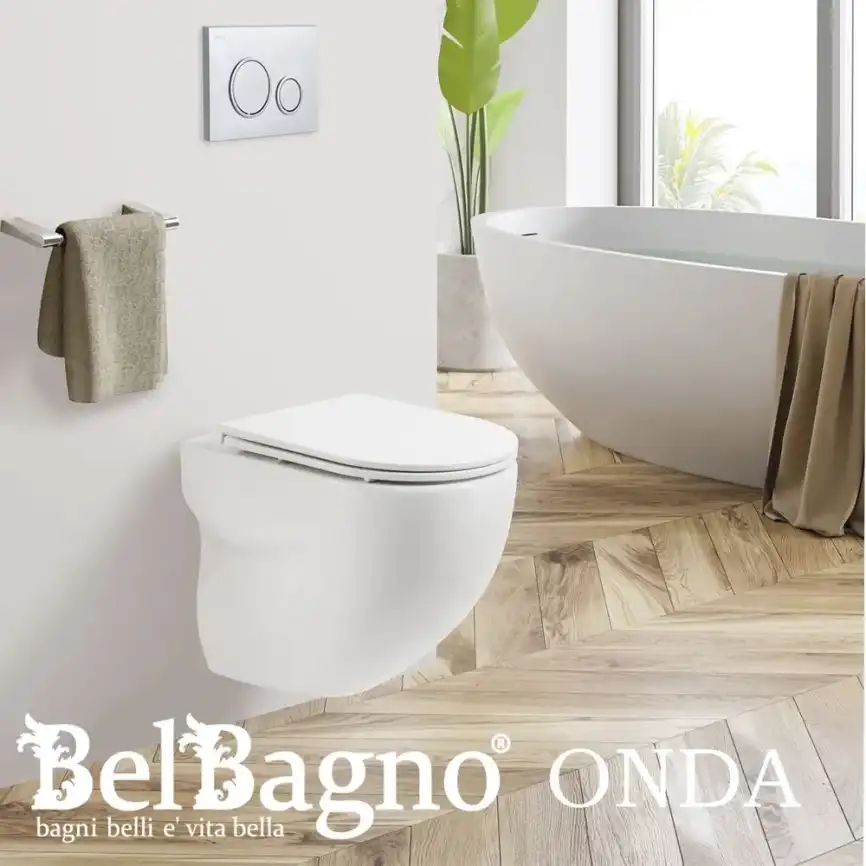 Подвесной унитаз BelBagno ONDA BB066CHR, безободковый, Белый фото 1