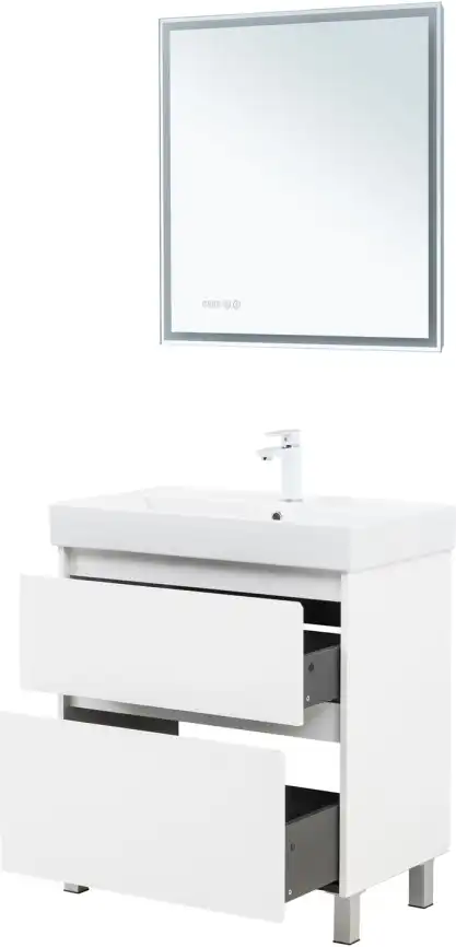 Тумба под раковину Aquanet Nova Lite 2.0 75 напольная, белый глянец, 346337 фото 5