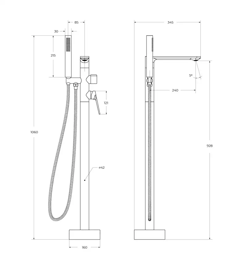 Напольный смеситель для ванны Cezares COMFORT-VDP-01, Хром фото 5