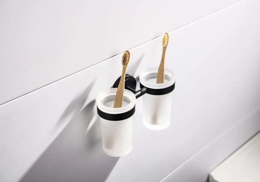 Стакан для ванной Aquatek Европа AQ4117MB двойной, Черный матовый фото 3