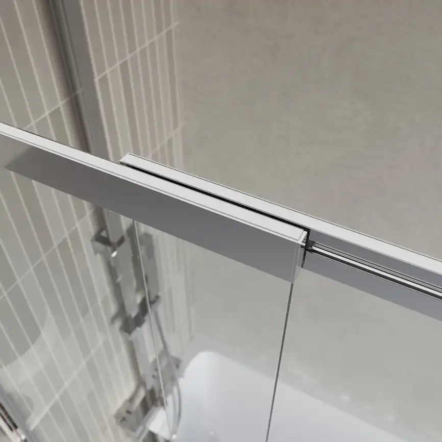 Душевая шторка на ванну BelBagno LUCE-VF-11-100/145-C-Cr стекло прозрачное, профиль Хром фото 2