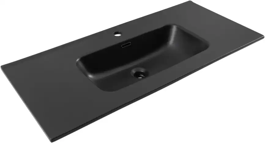 Раковина Aquanet Flat 100 329257 прямоугольная, Черная матовая фото 6