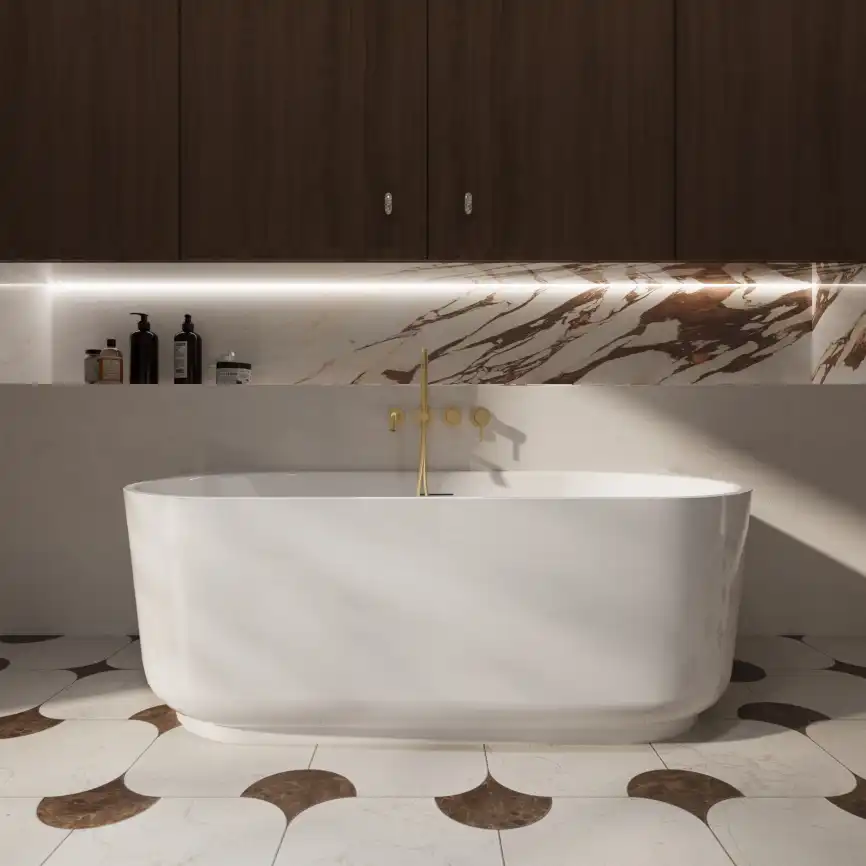 Смеситель для ванны Vincea Groove VBTW-4G1BG, встраиваемый, брашированное золото фото 2