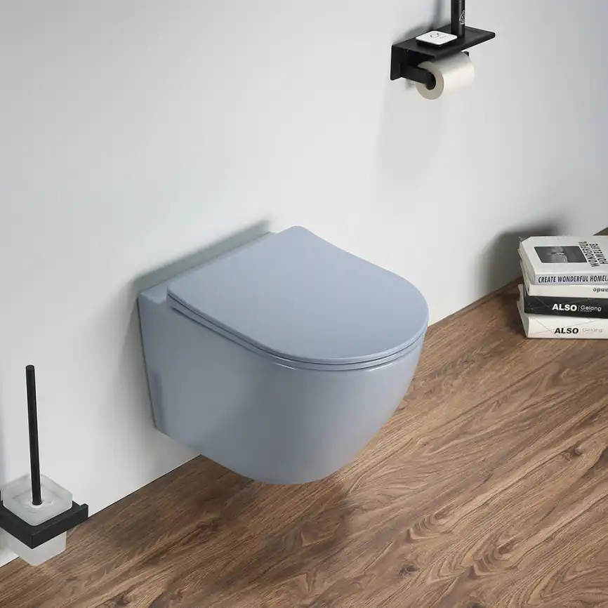 Унитаз подвесной AVS Контур 813-0006-MHL безободковый, серо-голубой матовый фото 2