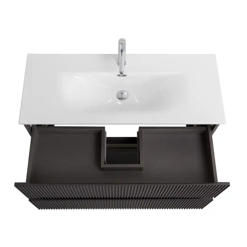 Тумба под раковину BelBagno UNO-MINI-1000-2C-SO-GSO подвесная, Темно-Серый Матовый фото 5