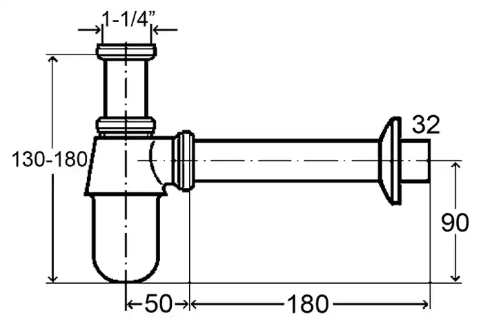 Сифон для раковины Viega бутылочный, хром (366681) фото 2