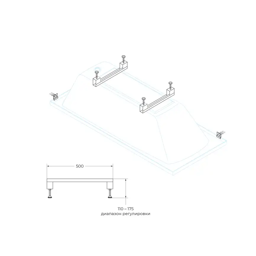 Универсальный комплект ног для прямоугольных акриловых ванн CEZARES LEG-KIT-100 фото 3