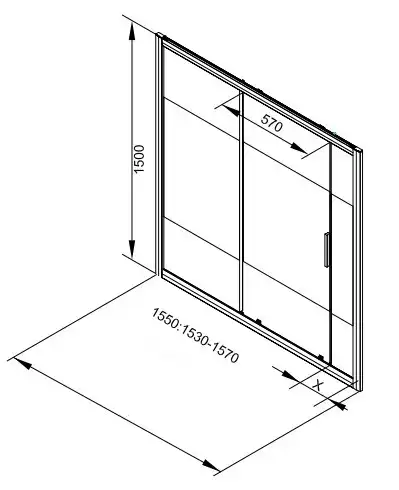 Шторка для ванны Aquanet Practic 155 см, AE10-B-155H150U-CP, профиль Хром, стекло С шелкографией фото 2