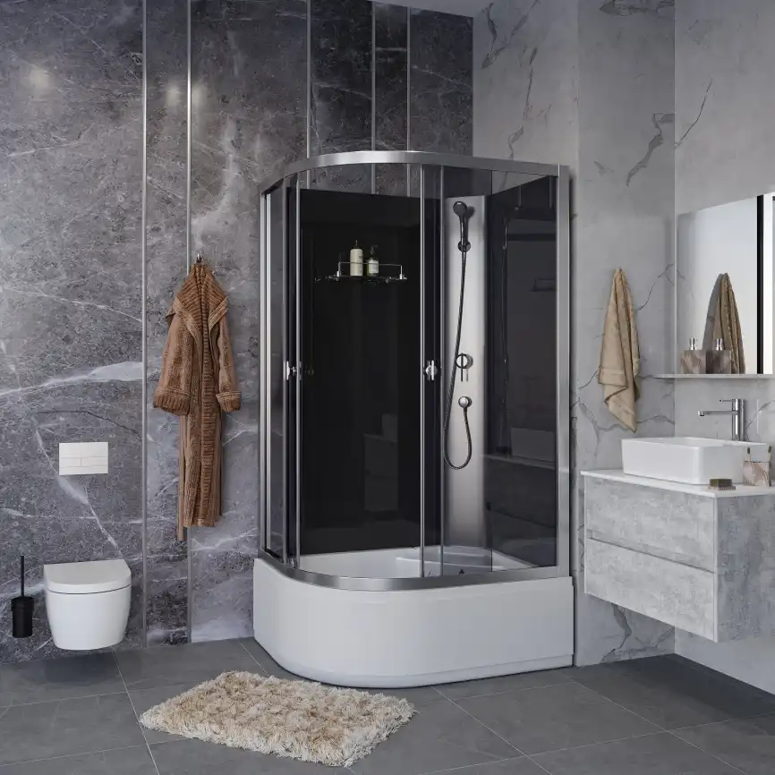 Душевая кабина Niagara Eco 110х80х195 E110/80/40R/TN/BK высокий поддон, без гидромассажа фото 3