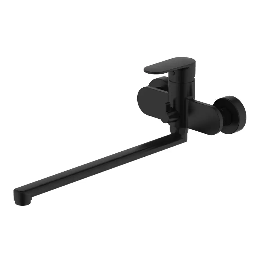 Смеситель для ванны Aquatek Ника AQ1842MB с длинным изливом, Черный матовый фото 1