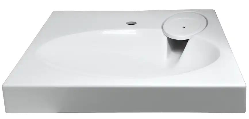 Раковина  Azario ELEGANCE 60х60 CS00078300  над стиральной машиной, из литьевого мрамора, Белая фото 3