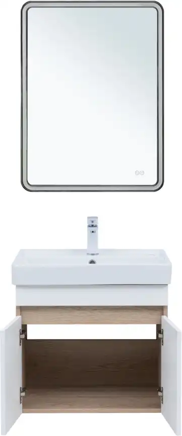 Тумба под раковину Aquanet Оптима 60 дуб светлый/белый сатин, 344799 фото 7