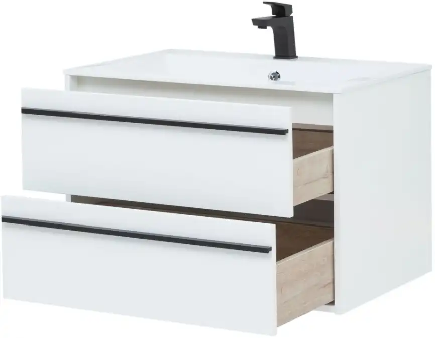 Тумба под раковину Aquanet Lino 80 белый матовый 253903 фото 2