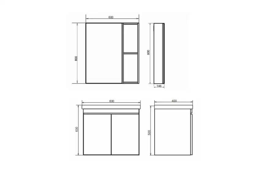 Зеркало-шкаф Comforty Осло 60 Бетон светлый, 00-00006490 фото 8