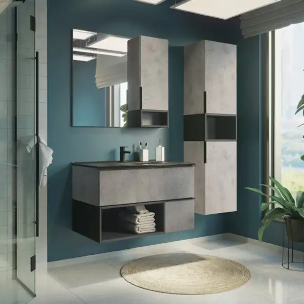 Зеркало-шкаф Comforty Франкфурт 90 Бетон светлый, 00-00006504 фото 6