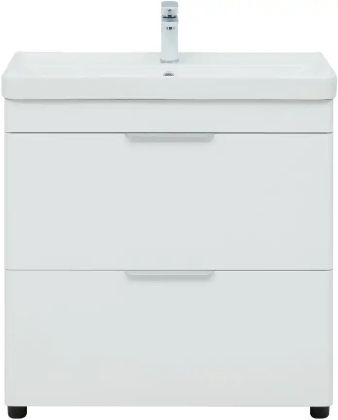 Тумба под раковину Aquanet Ирис new 85 белый глянец (2 ящика) 310154 фото 15