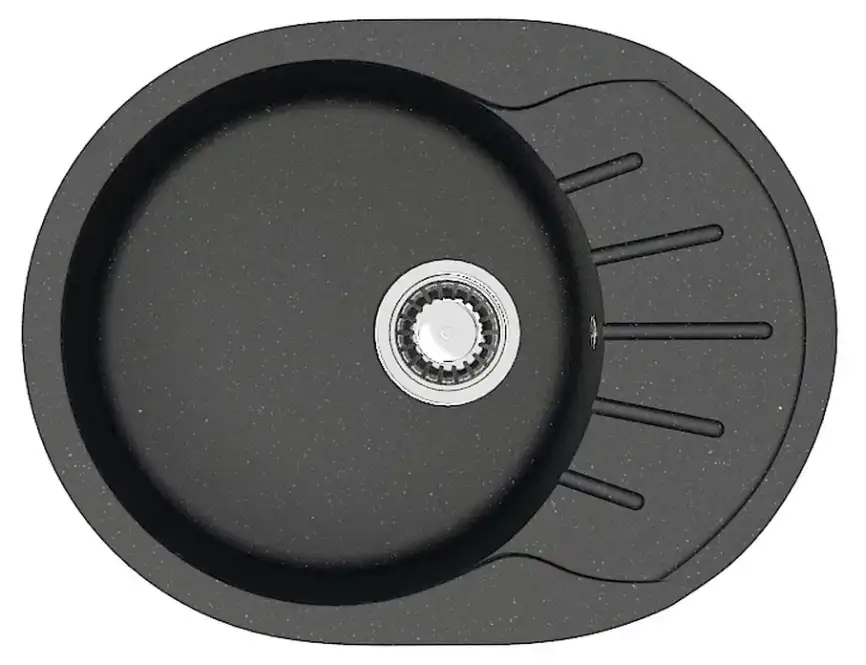 Кухонная мойка AZARIO Light 575х440х215) искусственный мрамор, цвет Черный (CS00079920) фото 1