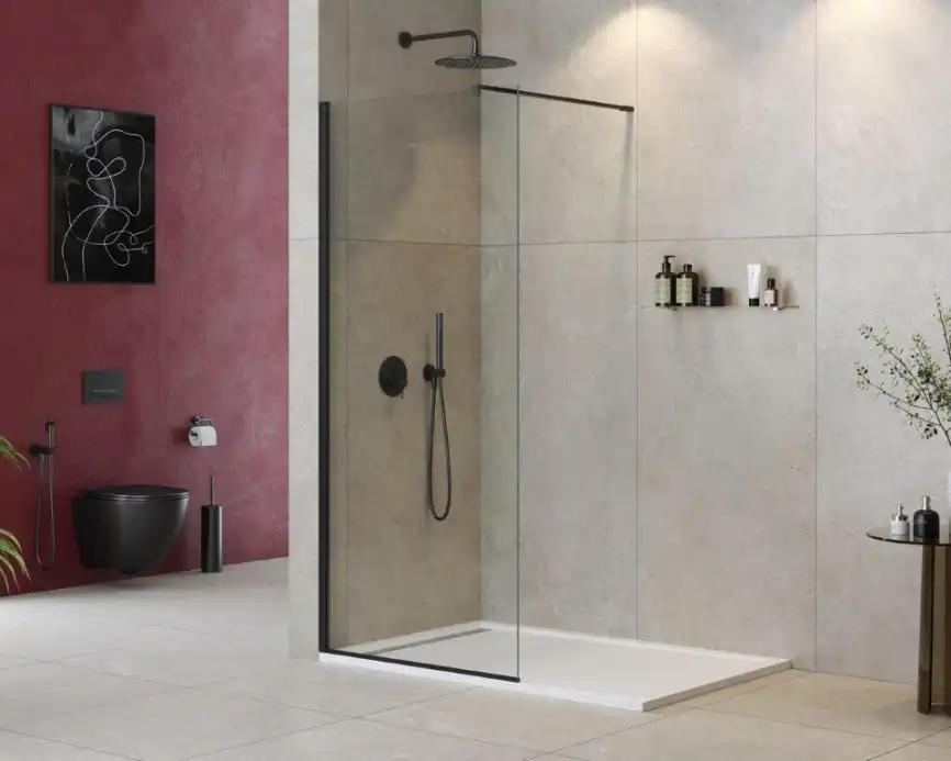 Душевая перегородка CEZARES LIBERTA-L-1-90-120-C-NERO стекло Прозрачное, профиль Черный фото 1